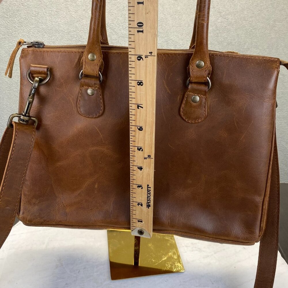 Women's Tote Genuine Excellent Brown Leather Shoulder Lady Purse Crossbody Bag - Picture 5 of 15